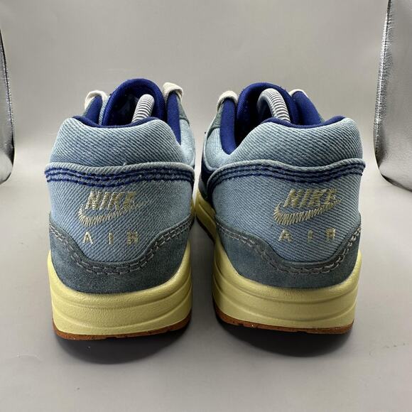 Nike Air Max 1 PRM Dirty Denim Shoes Mens Size 10 Blue Royal Yellow DV3050-300 - Picture 6 of 9